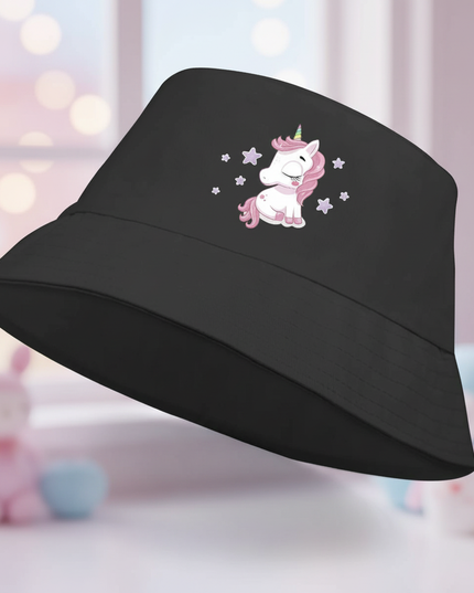 cartoon unicorn bucket hat - lifestyle