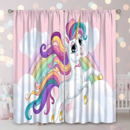 cartoon unicorn curtains - lifestyle