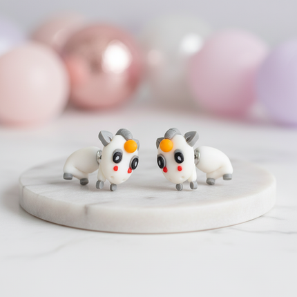 cartoon unicorn earrings - lifestyle