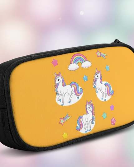 cartoon unicorn pencil case - detail
