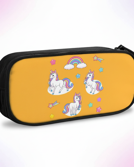 cartoon unicorn pencil case - white-bg