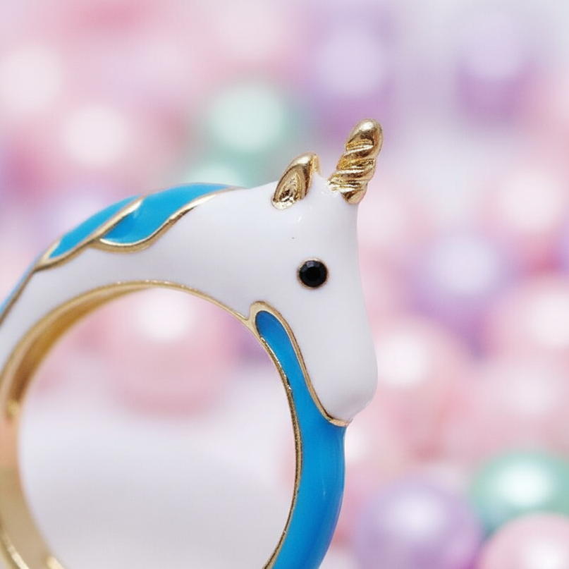 cartoon unicorn ring - detail