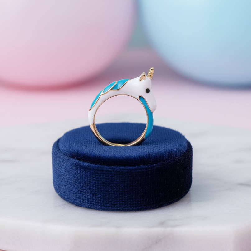 cartoon unicorn ring - lifestyle