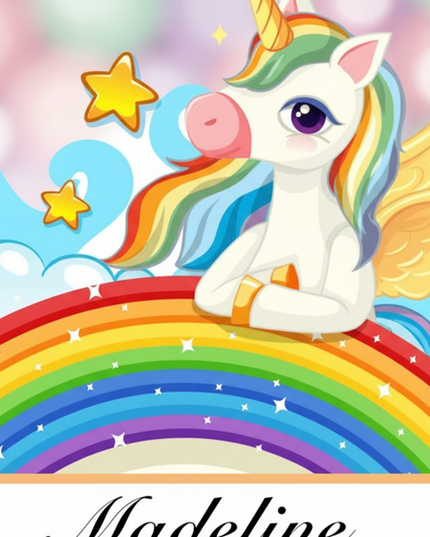 cartoon unicorn wall clock - detail