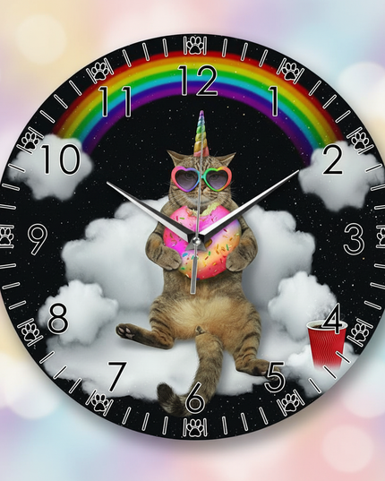 cat unicorn clock - lifestyle