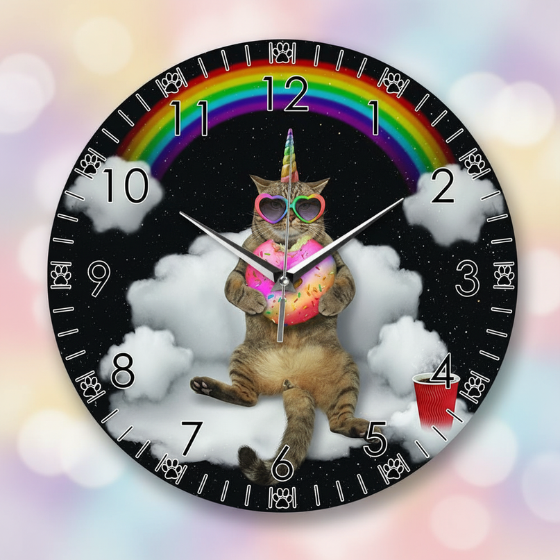 cat unicorn clock - lifestyle