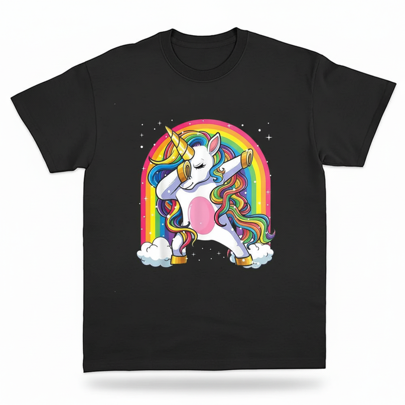cat unicorn shirt - white-bg