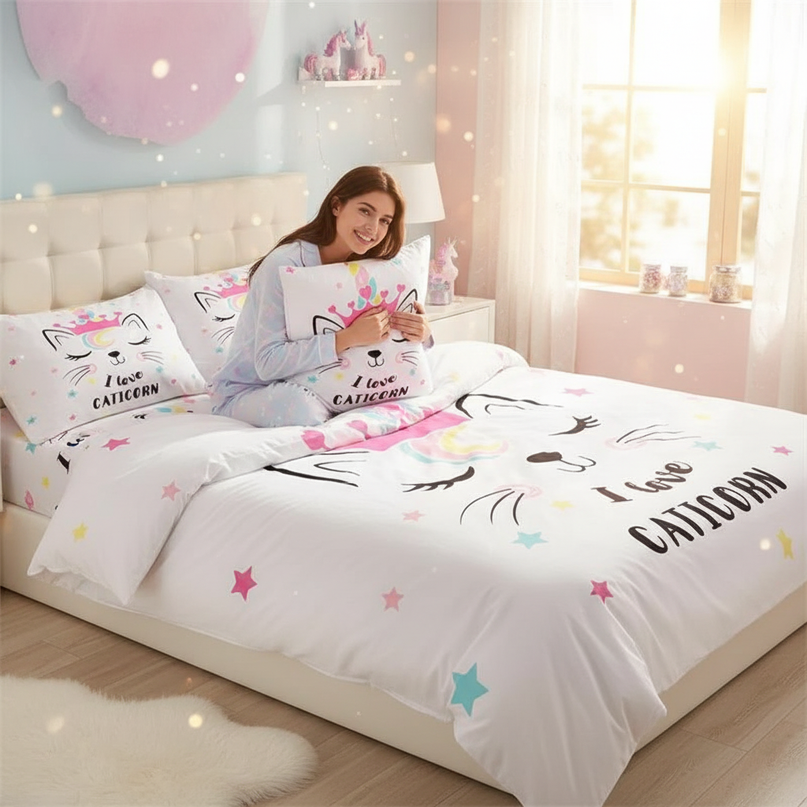 caticorn bedding - in-use