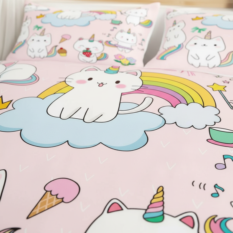 caticorn pattern bedding - detail