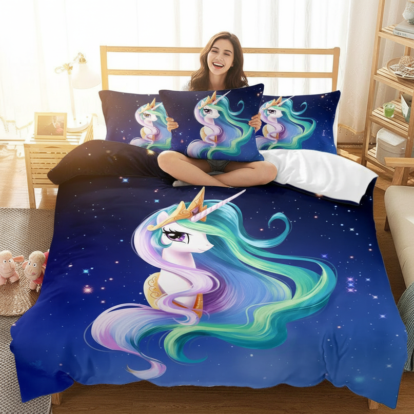 celestial princess unicorn bedding - in-use