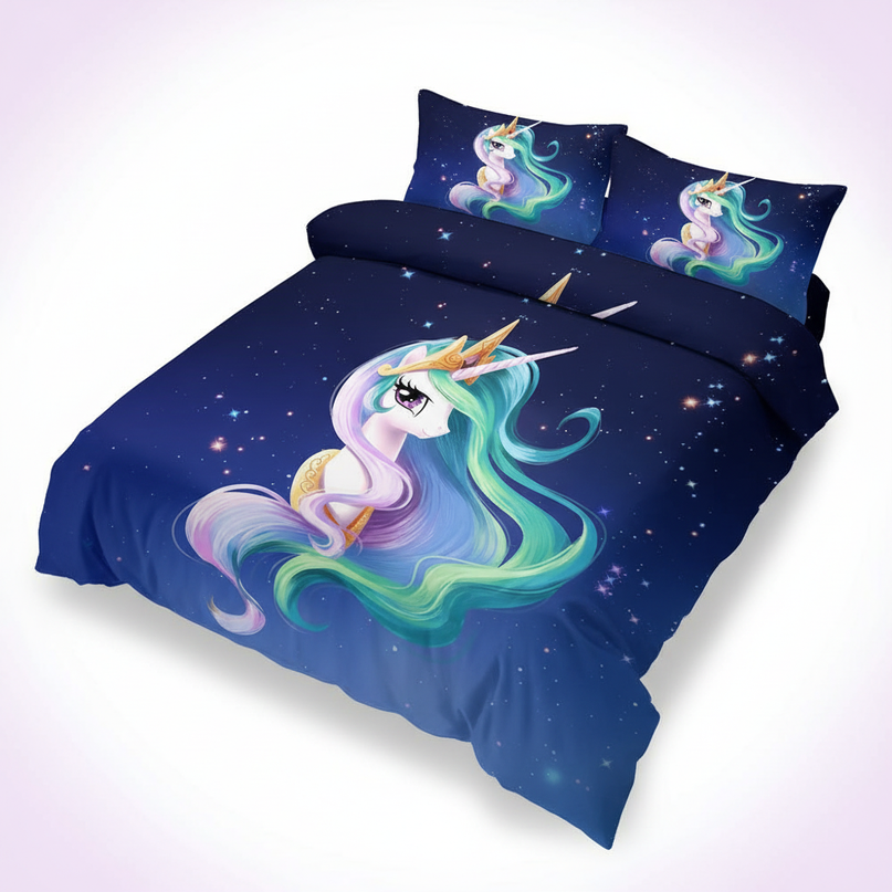 celestial princess unicorn bedding - white-bg