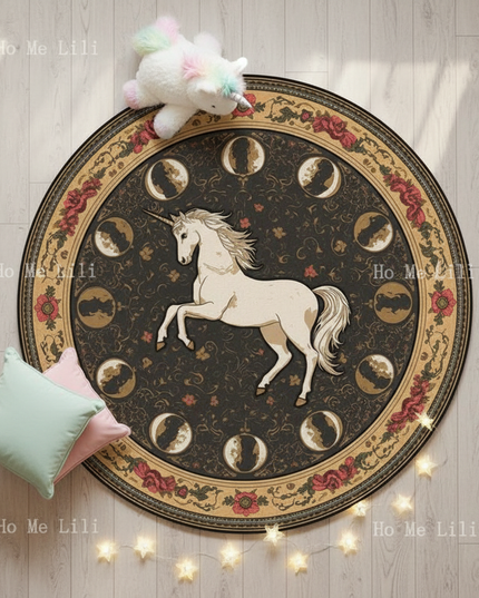 celestial unicorn rug - flat-lay