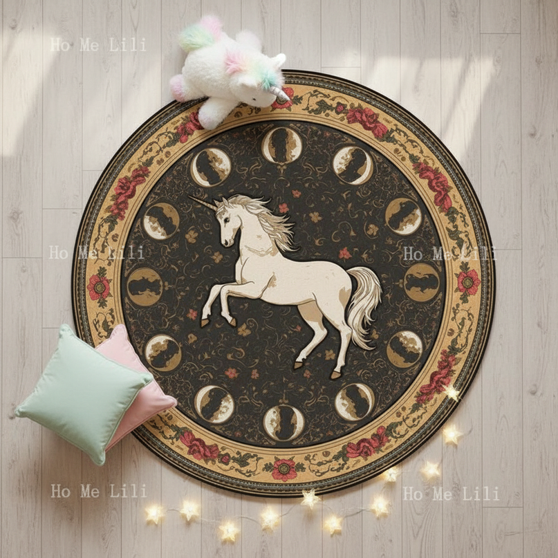 celestial unicorn rug - flat-lay