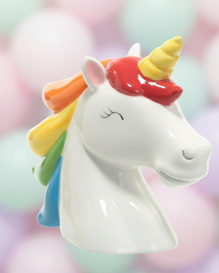 ceramic unicorn piggy bank - detail