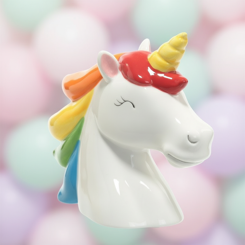 ceramic unicorn piggy bank - detail