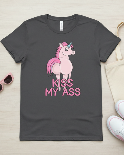 charcoal unicorn shirt - flat-lay