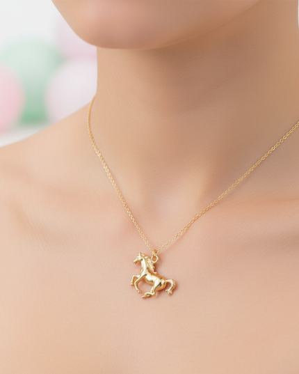 charging unicorn necklace - in-use