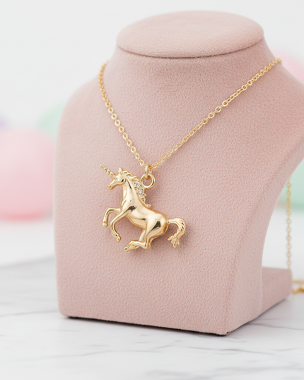 charging unicorn necklace - lifestyle