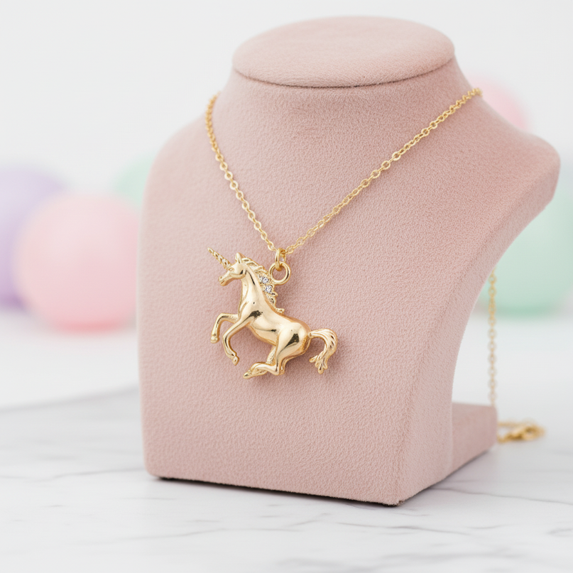 charging unicorn necklace - lifestyle