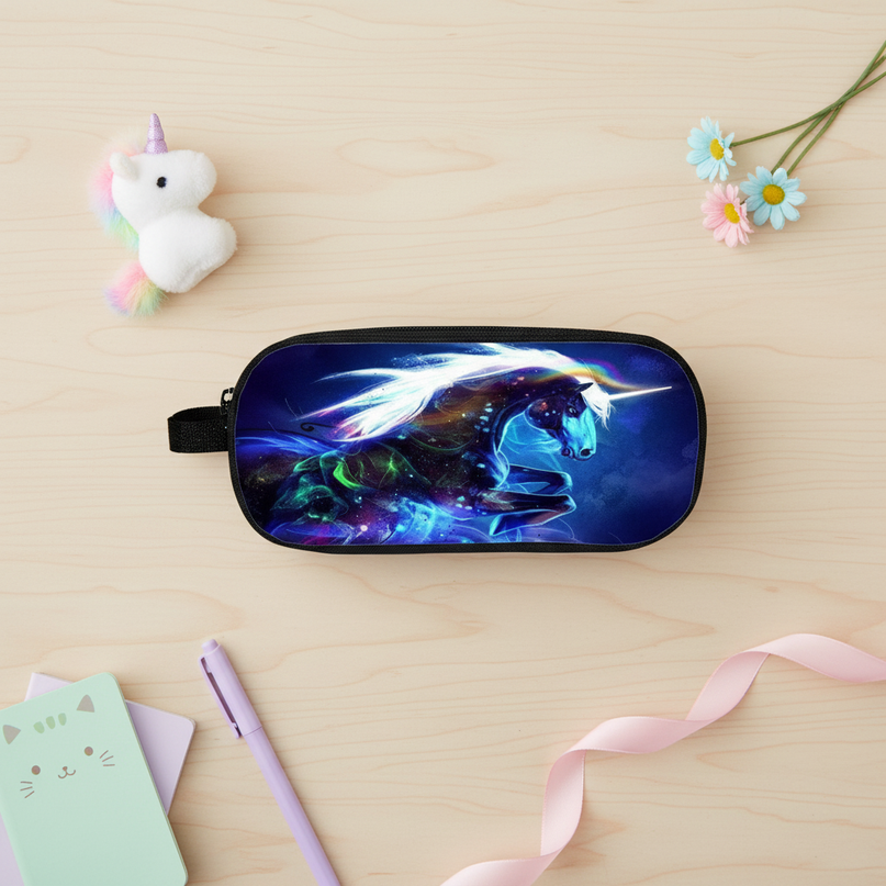 charging unicorn pencil case - flat-lay