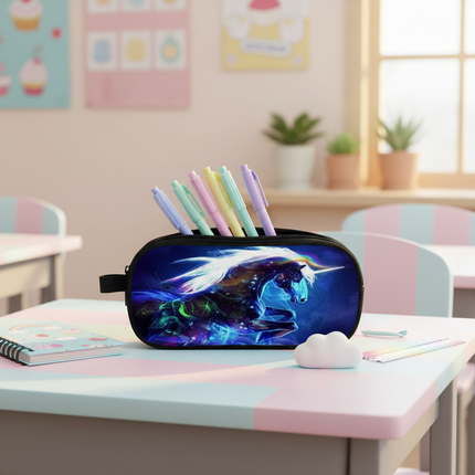 charging unicorn pencil case - lifestyle