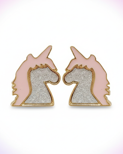 charming unicorn earrings - white-bg