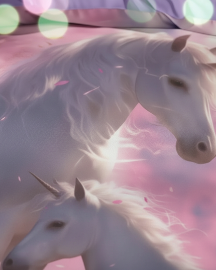 cherry blossom mare unicorn bedding - detail