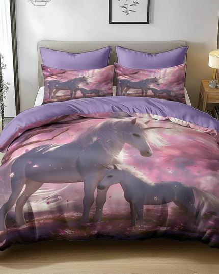 cherry blossom mare unicorn bedding - lifestyle