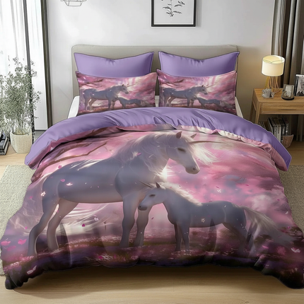 cherry blossom mare unicorn bedding - lifestyle
