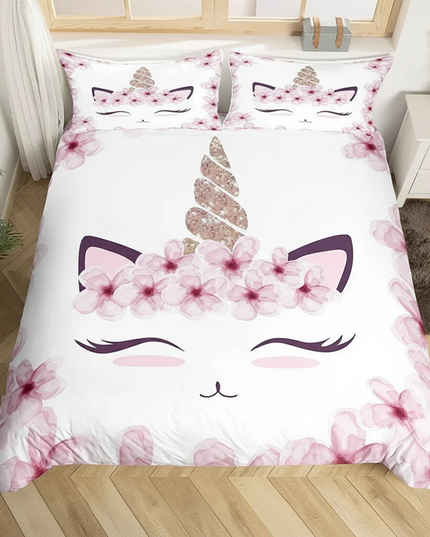 cherry blossom unicorn bedding - lifestyle