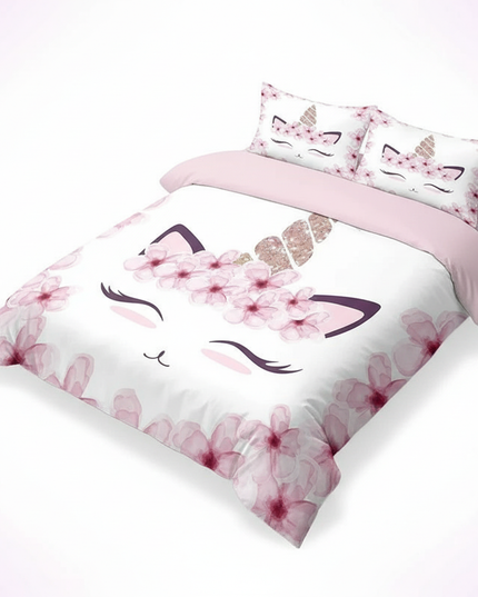 cherry blossom unicorn bedding - white-bg
