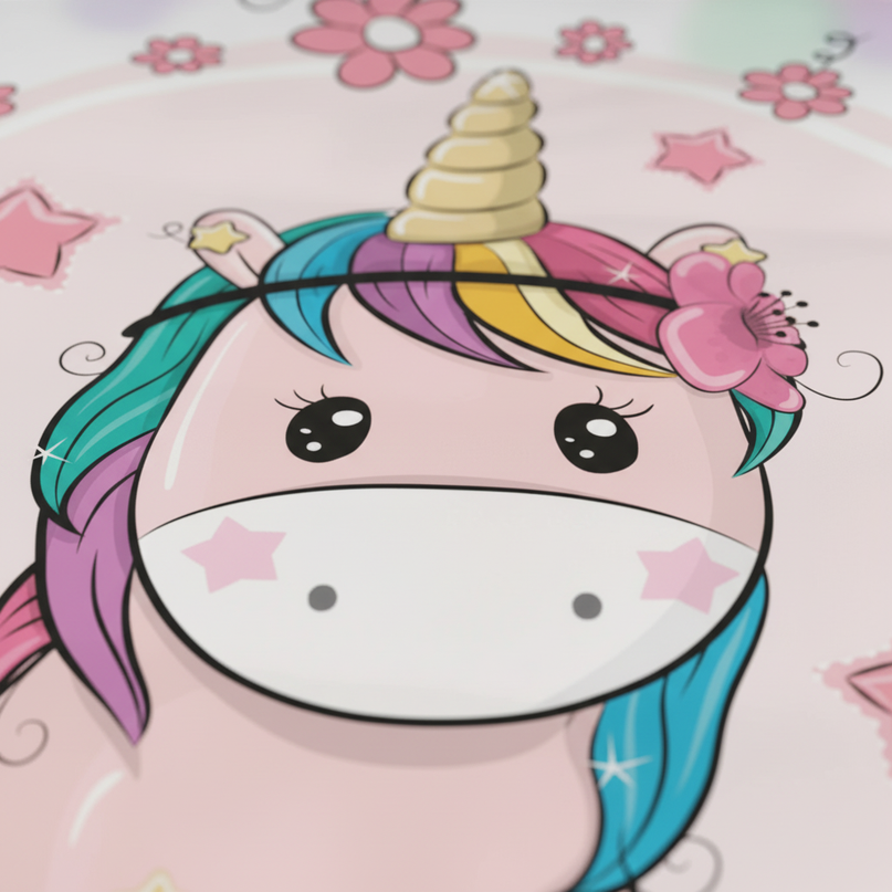 chibi flower unicorn bedding - detail