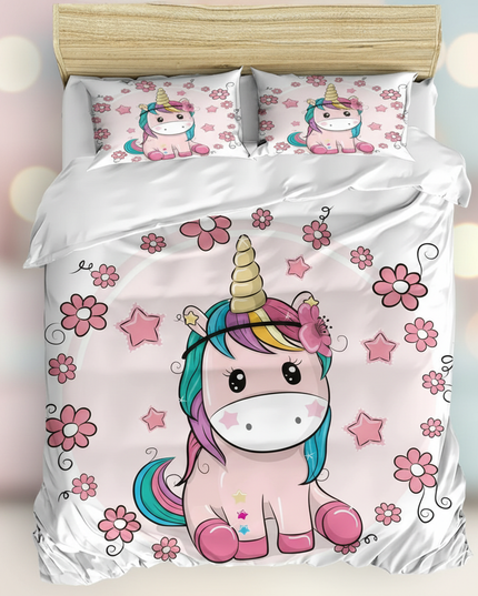 chibi flower unicorn bedding - lifestyle