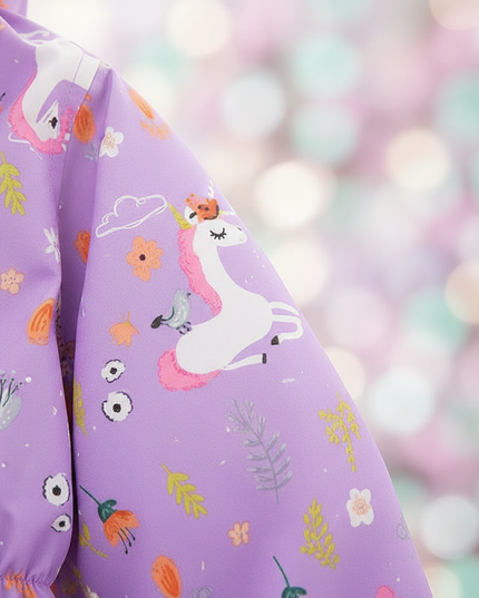 childrens unicorn coat - detail