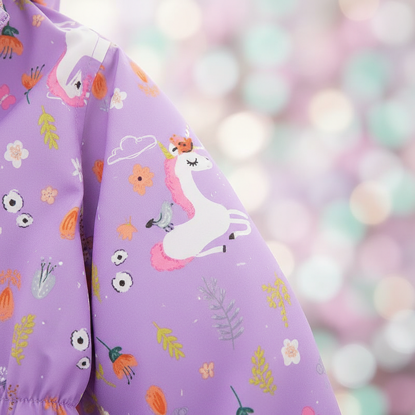 childrens unicorn coat - detail