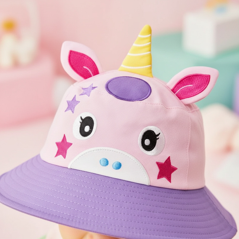 childrens unicorn hat - detail