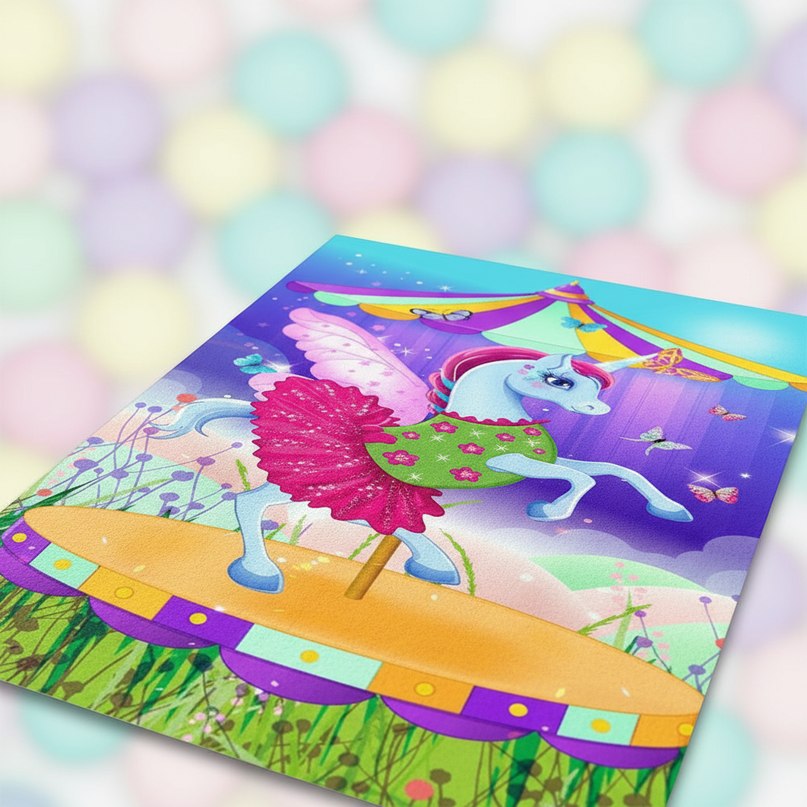 childrens unicorn rug - detail