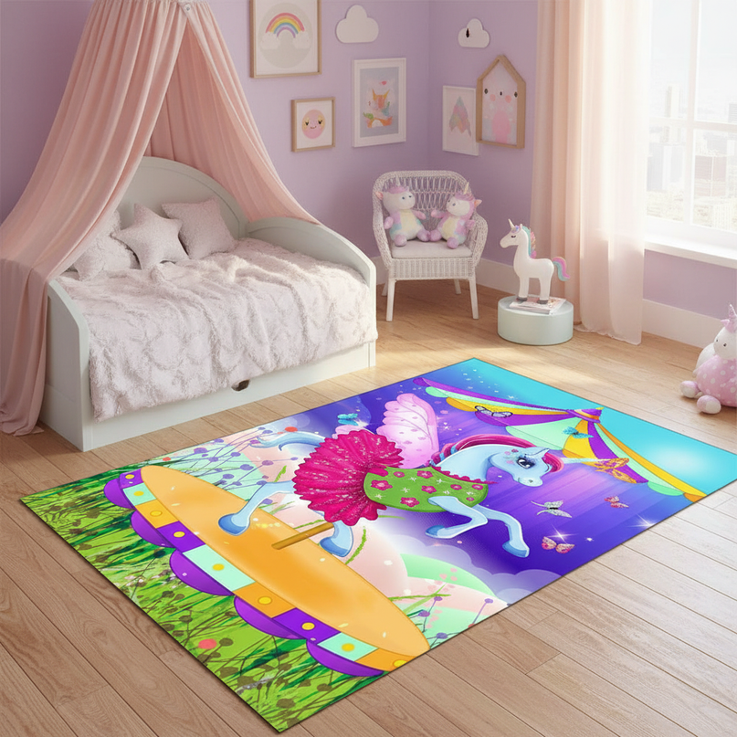 childrens unicorn rug - lifestyle