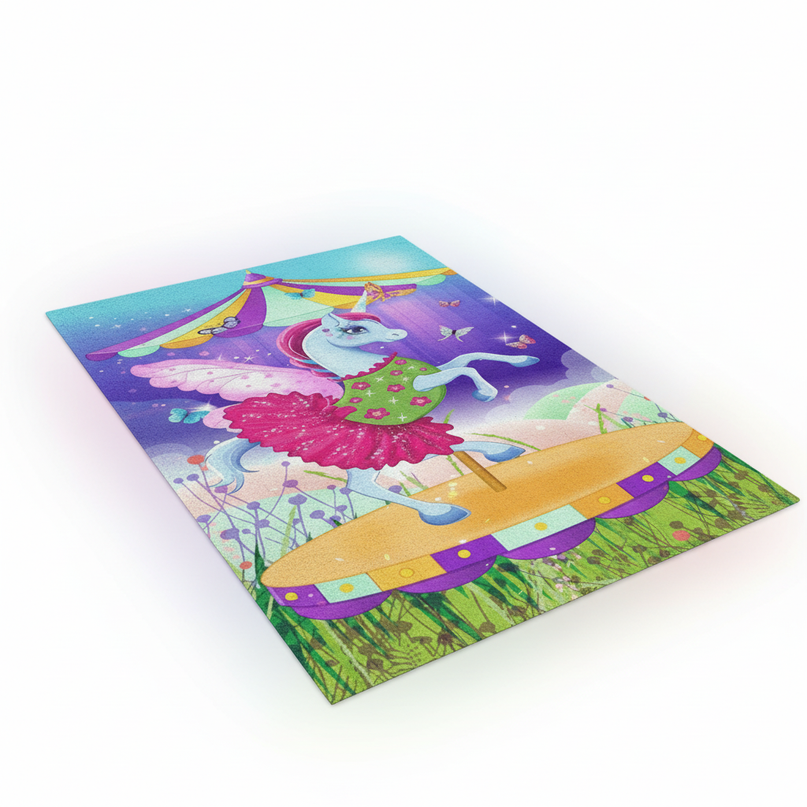 childrens unicorn rug - white-bg