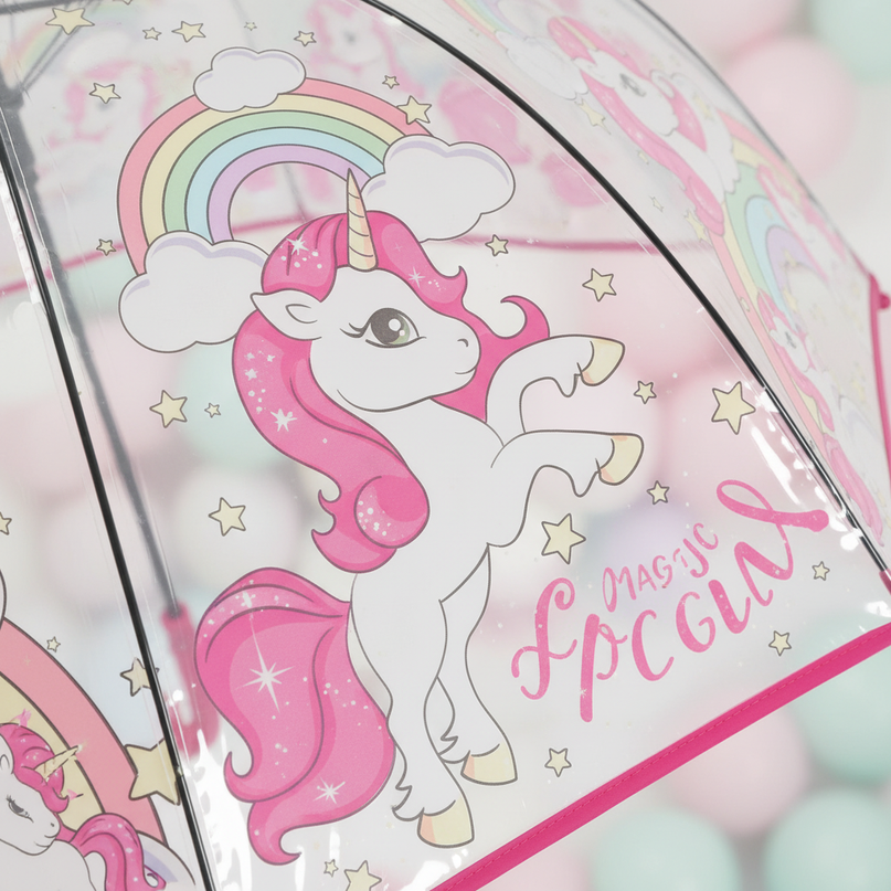 childrens unicorn umbrella - detail