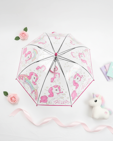 childrens unicorn umbrella - flat-lay