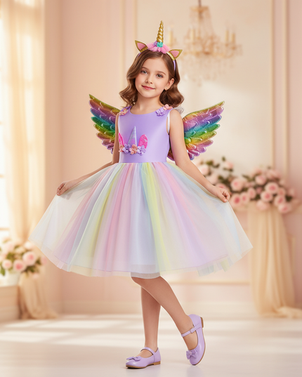 childs unicorn dress - front