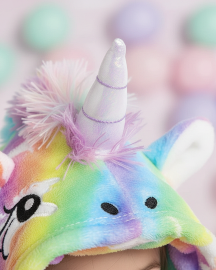 childs unicorn robe - detail
