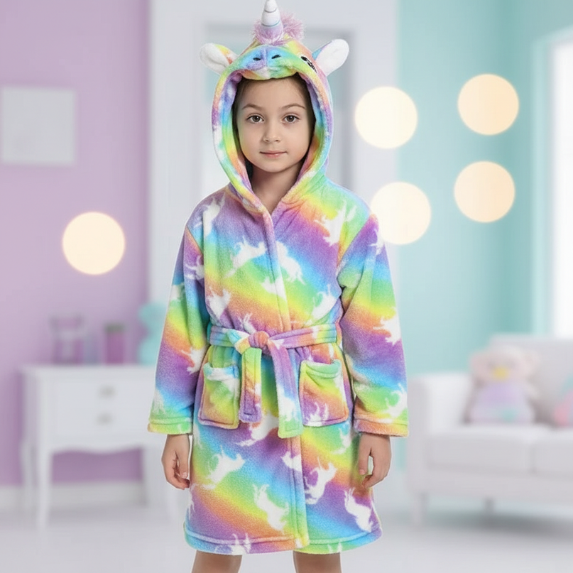 childs unicorn robe - lifestyle