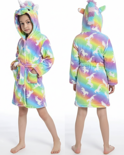 childs unicorn robe - white-bg