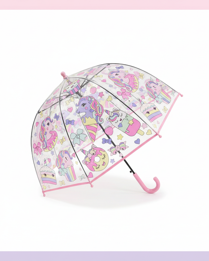clear unicorn umbrella - white-bg