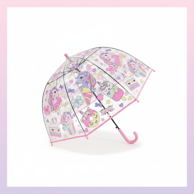 clear unicorn umbrella - white-bg