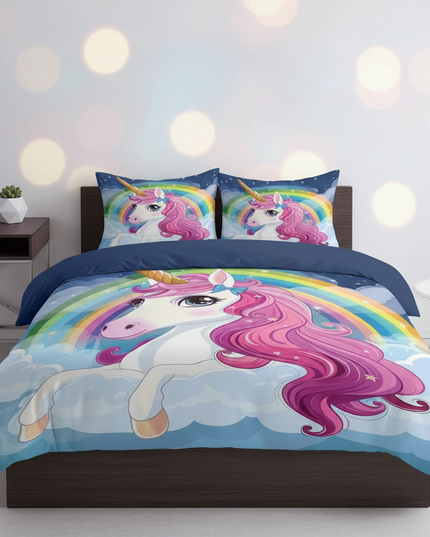cloud rainbow pink mane unicorn bedding - lifestyle