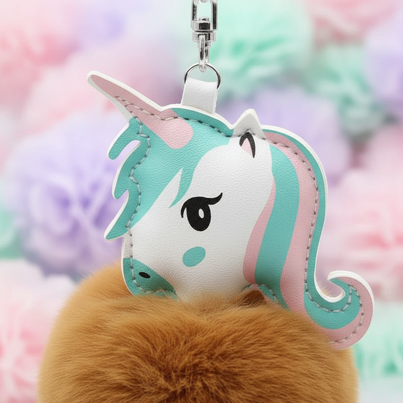 coffee unicorn keychain - detail