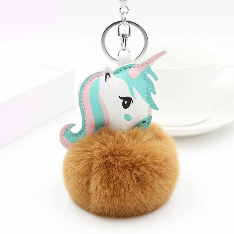 coffee unicorn keychain - white-bg